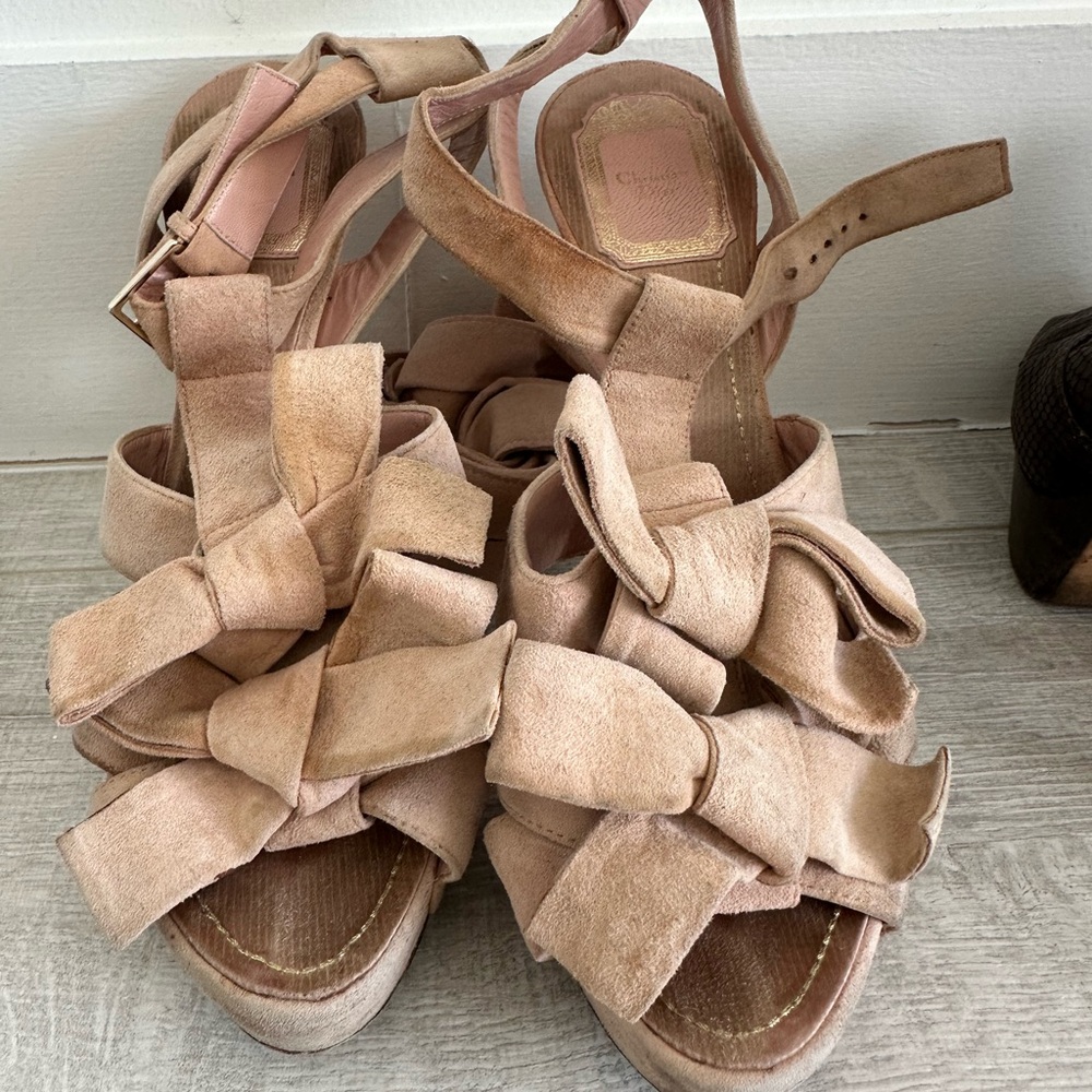 Christian Dior Ingenue Suede Bow Sandals